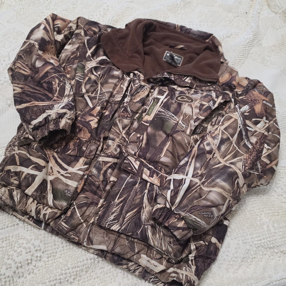 Drake Waterfowl Systems Advanced Max 4d Camo Jacket Boys Size 14 No Hood